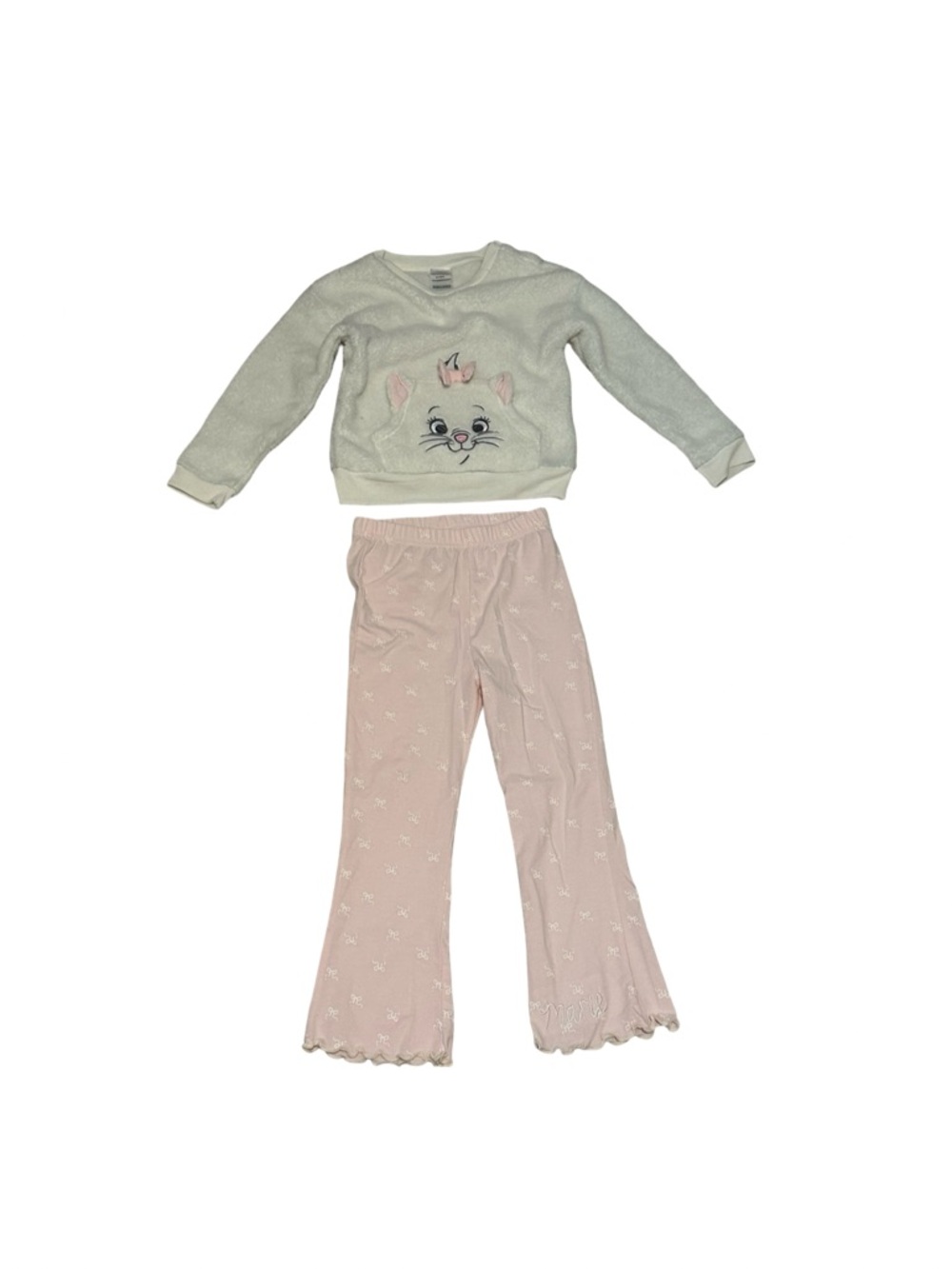 Disney Classics Marie Aristocats 2 Piece Outfit Girls 5T Off White Pink